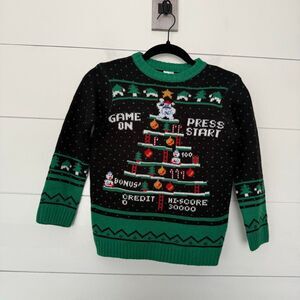 Holiday Time Kids Size Small Game On Holiday Sweater